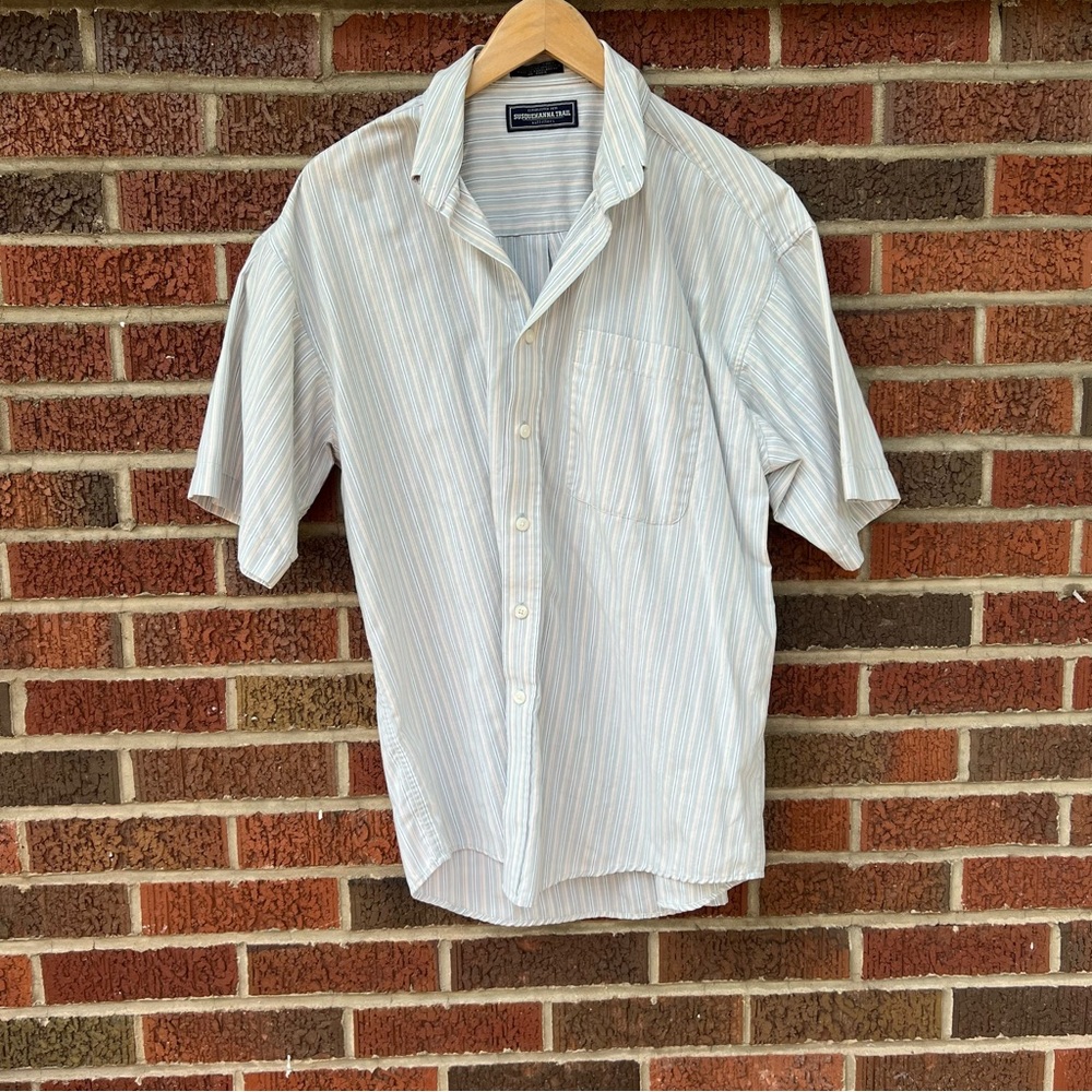 Susquehanna Trail Yellow and Black Striped Collared Button Down Shirt
